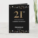 Elegant Gold and Black Confetti 21ST birthday Programme<br><div class="desc">Make your 21st birthday celebration truly special with our Elegant Gold and Black Confetti 21st Birthday Program. Personalise this sophisticated design to create a memorable keepsake for your guests and a cherished memento of your milestone celebration. Featuring a glamourous combination of gold and black confetti, this program exudes elegance and...</div>