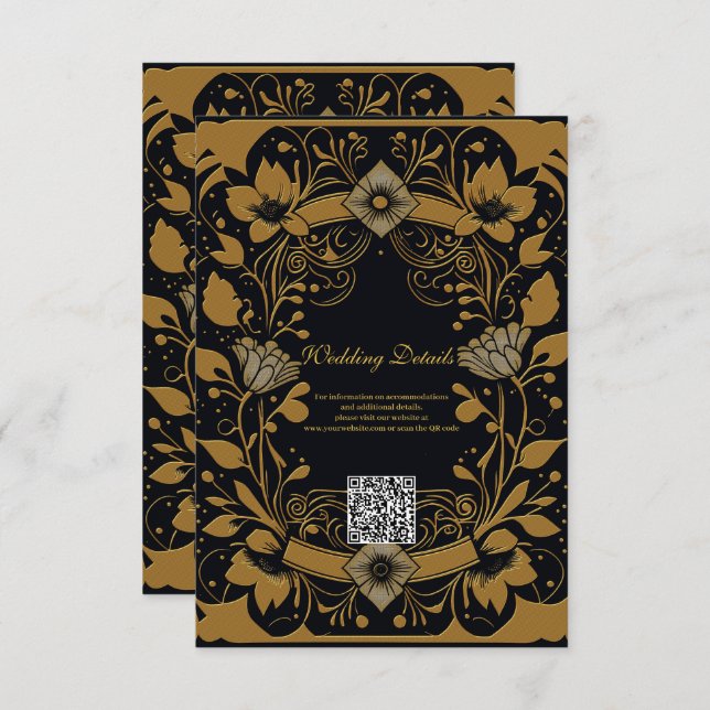 Elegant gold and black design enclosure card (Front/Back)