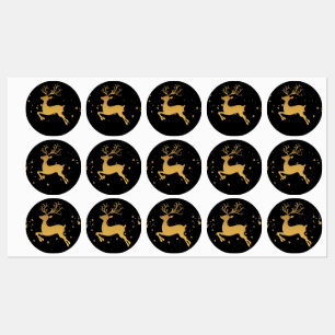 Elegant Gold and Black Glitter Rudolph Classic