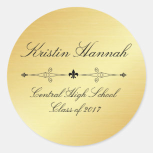Elegant Gold and Black Graduation Envelope Seal