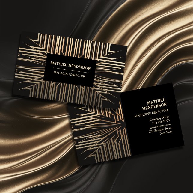 Elegant Gold and Black Luxurious Modern Business Card (Creator Uploaded)
