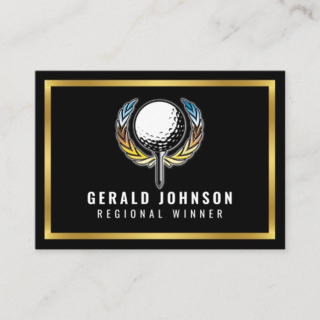 Elegant Gold and Black Minimalist Business Card (Front)