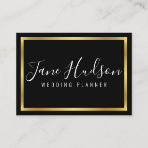 Elegant Gold and Black Minimalist Business Card