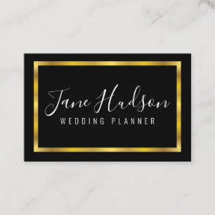 Elegant Gold and Black Minimalist European Business Card