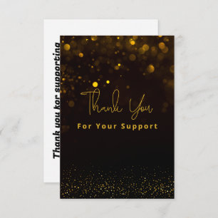 Elegant gold and black   thank you card