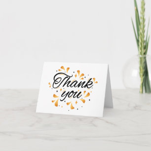 Elegant Gold and Black Thank You Flat Appreciation Card
