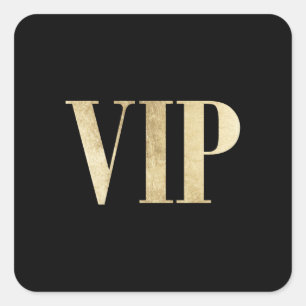Elegant gold and black VIP very important person Square Sticker