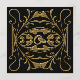 Elegant Gold and Black Wedding Invitation