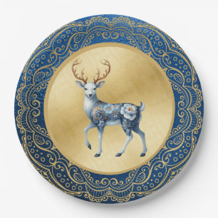 Elegant Gold and Blue Plates