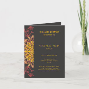 Elegant gold and brown charity gala party invitation