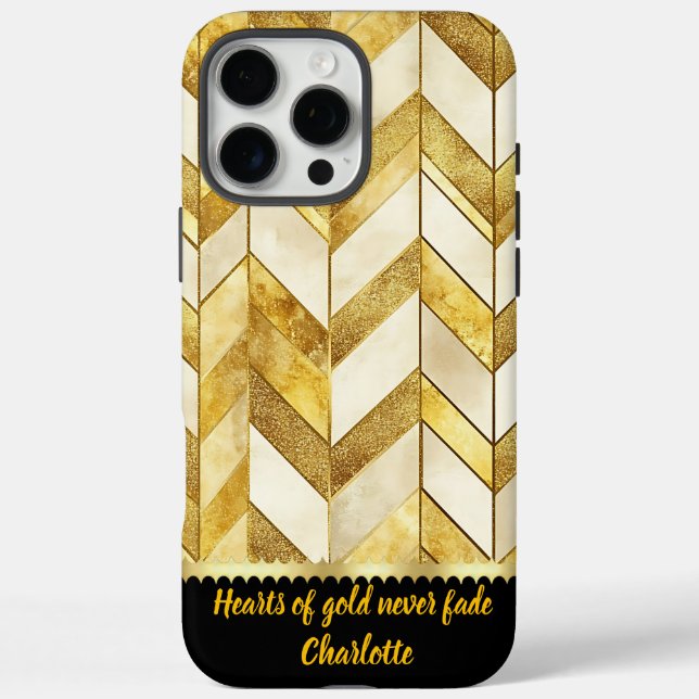 Elegant gold and cream geometric pattern design Case-Mate iPhone case (Back)