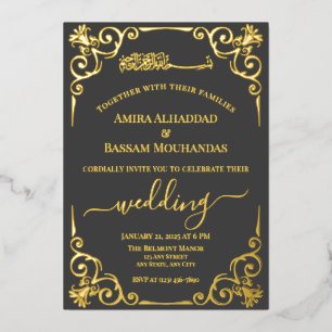 Elegant Gold and Dark Grey Wedding