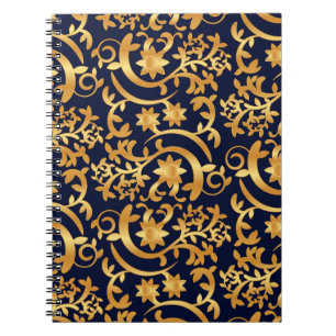Elegant gold and dark navy notebook