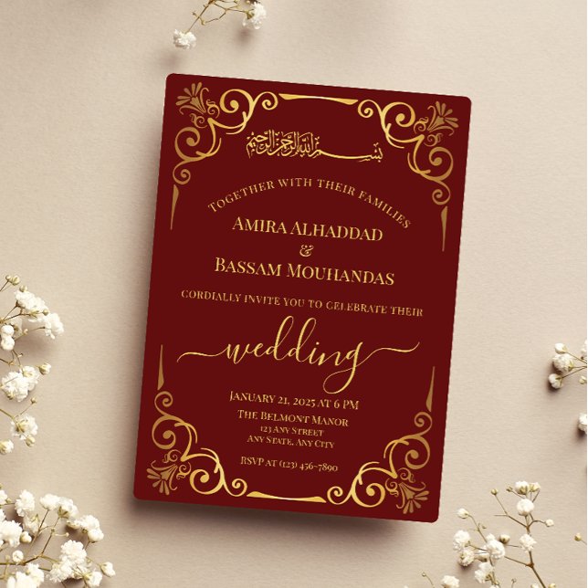 Elegant Gold and Dark Red Wedding  (Creator Uploaded)