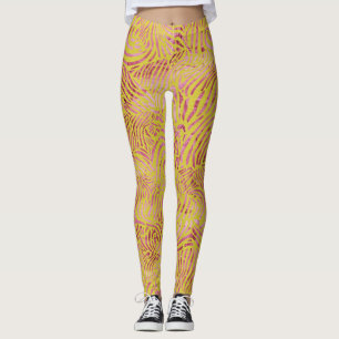 Elegant  Gold  and Dusty Pink Zebra design Leggings