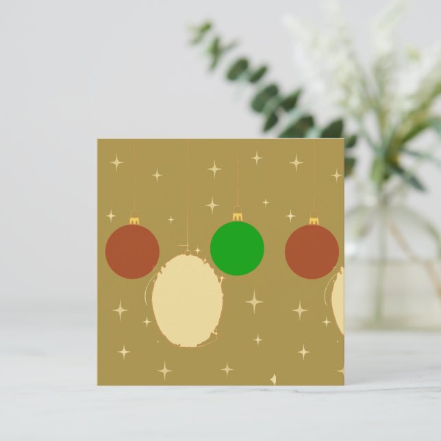 Elegant Gold and Gilded Folded Christmas Card (Standing Front)