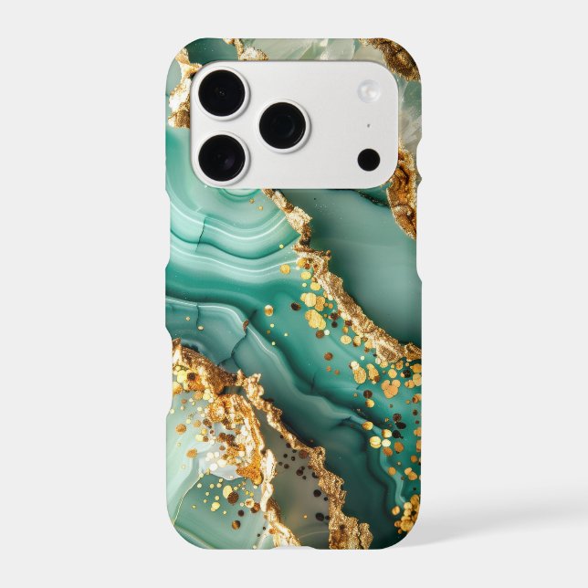 Elegant Gold And Green Marble (Back)