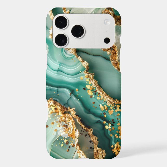 Elegant Gold And Green Marble (Back)