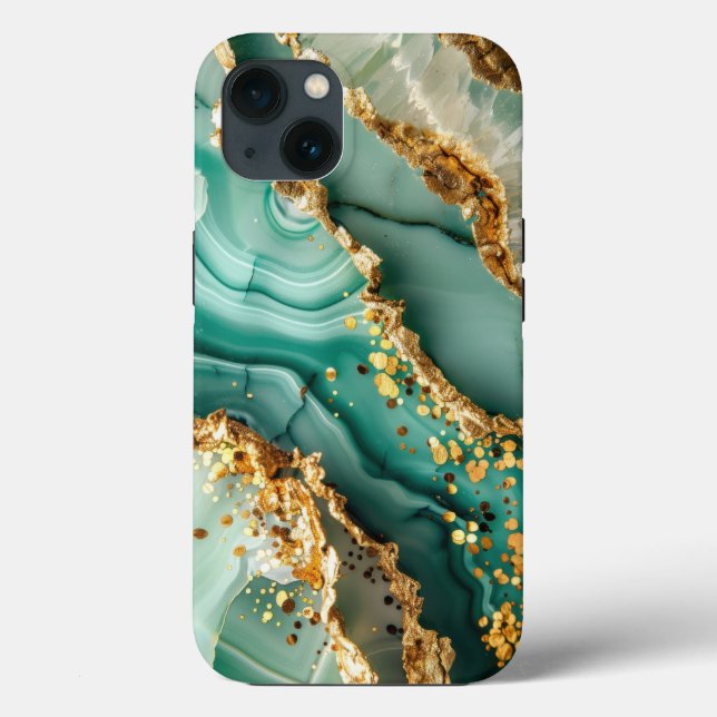 Elegant Gold And Green Marble Case-Mate iPhone Case (Back)