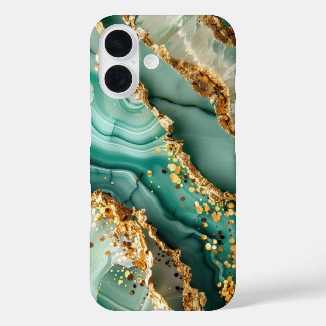 Elegant Gold And Green Marble Case-Mate iPhone Case (Back)