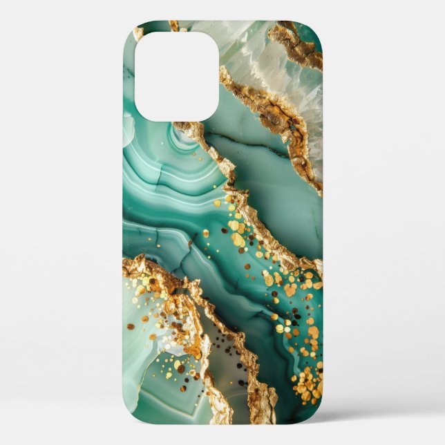 Elegant Gold And Green Marble Case-Mate iPhone Case (Back)