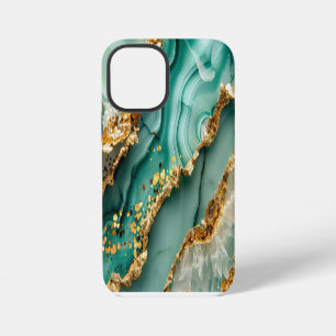 Elegant Gold And Green Marble iPhone 12 Mini Case