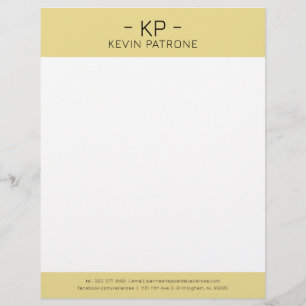 Elegant Gold And Grey Minimalistic Typography Custom Letterhead