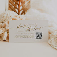 Elegant Gold and Ivory QR Code Share the Love