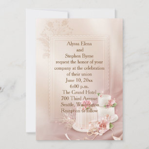 Elegant Gold and Ivory Wedding Invitation