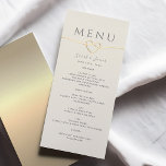 Elegant Gold and Ivory Wedding Menu<br><div class="desc">Create a timeless look with this simple and elegant ivory cream wedding menu. Featuring a romantic gold rope heart and modern calligraphy script,  it adds a chic,  minimalist touch to your special day,  perfect for a sophisticated celebration.</div>