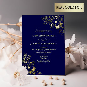 Elegant Gold and Navy Blue Wedding