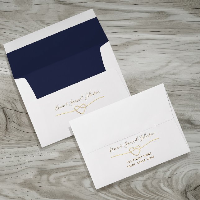 Elegant Gold and Navy Blue Wedding Envelope (Creator Uploaded)