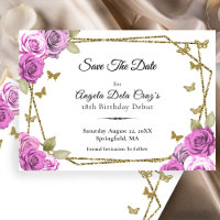 Elegant Gold and Pink Roses 18th Birthday Debut