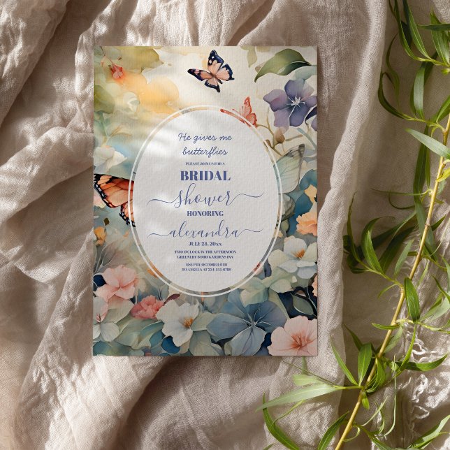 Elegant Gold and Purple Butterfly Bridal Shower  Invitation (Creator Uploaded)