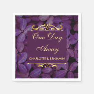 Elegant Gold and Purple Rehearsal Dinner Napkin