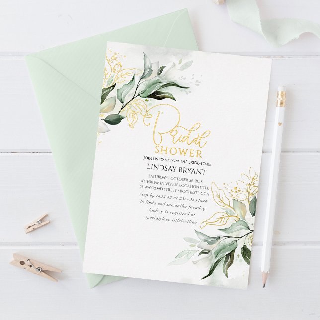 Elegant Gold and Sage Greenery Boho Bridal Shower (Creator Uploaded)