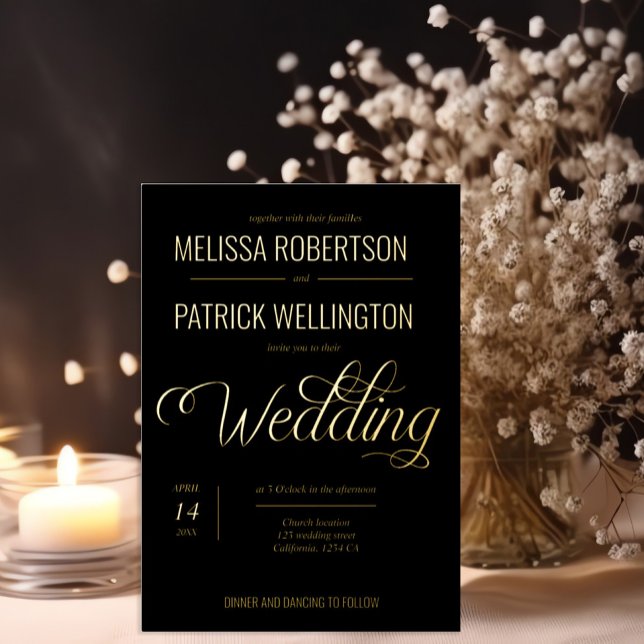 Elegant Gold and Silver Foil Minimal Wedding  (Creator Uploaded)