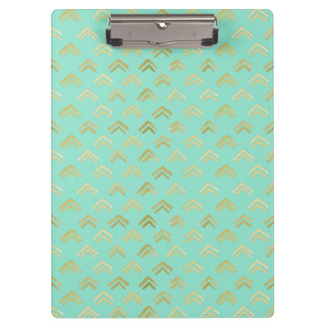 Elegant Gold and Teal Clipboard (Front)