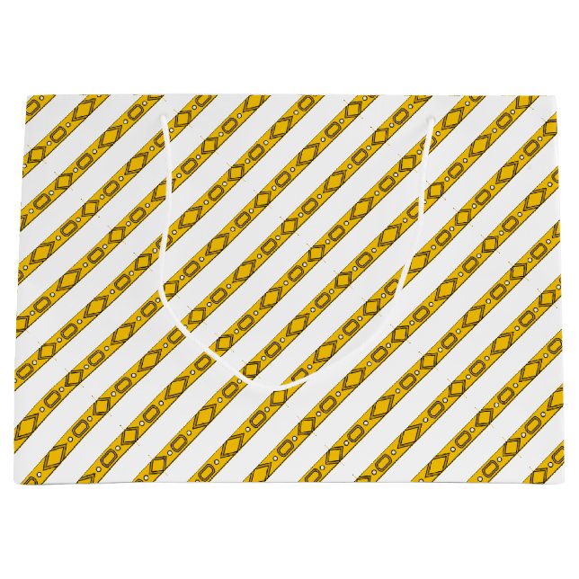 Elegant Gold and White Birthday Large Gift Bag (Front)