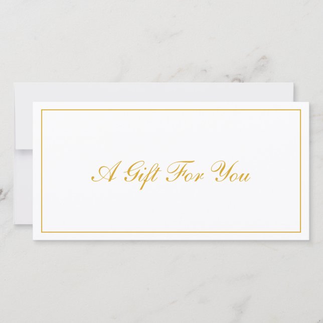 Elegant Gold and White Business Gift Certificate (Front)