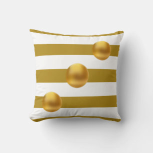 Elegant Gold and White Cushion