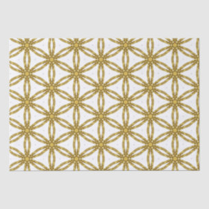 Elegant Gold and White Geometric Pattern  Tissue Paper