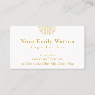 Elegant Gold and White Mandala Business Card