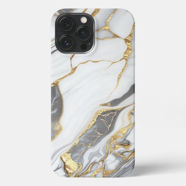 Elegant Gold And White Marble  iPhone Case (Back)