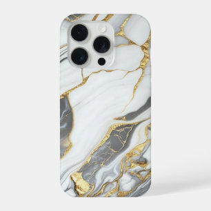 Elegant Gold And White Marble  iPhone 15 Pro Case