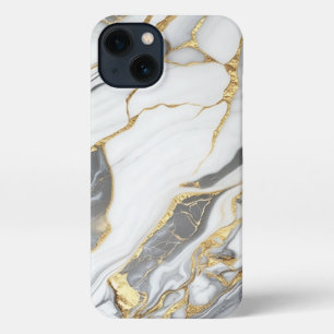 Elegant Gold And White Marble iPhone 13 Case