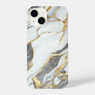 Elegant Gold And White Marble  iPhone 14 Case