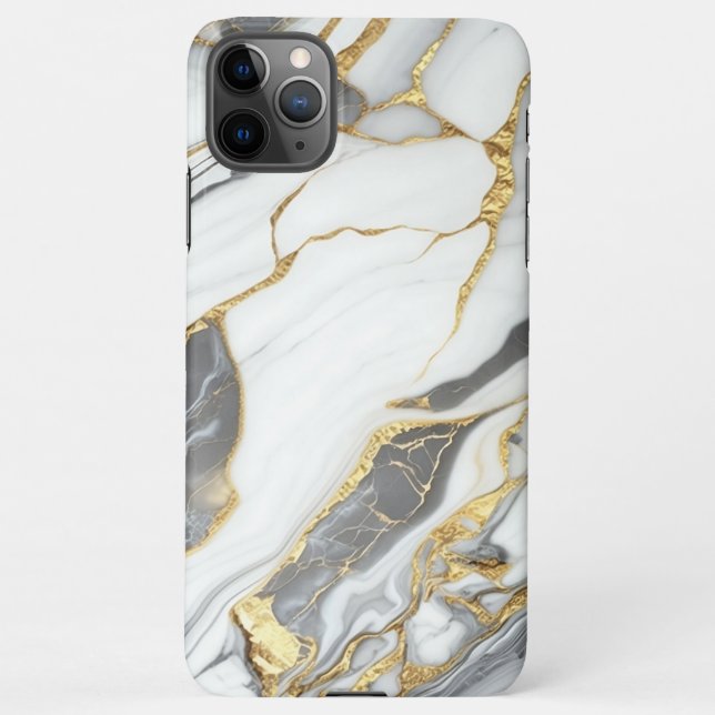 Elegant Gold And White Marble  iPhone Case (Back)