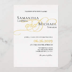 Elegant Gold and White Modern Wedding