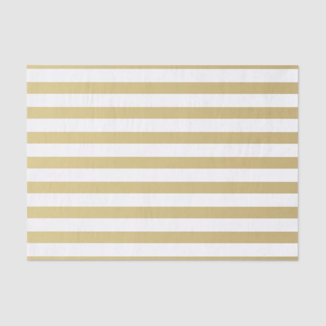 Elegant Gold and White Stripes Tissue Paper (Front)
